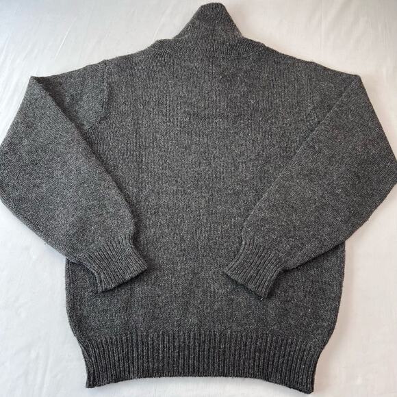 L.L. Bean Vintage Gray Wool Knit Sweater Women's Size Large USA 1980's - Picture 2 of 5